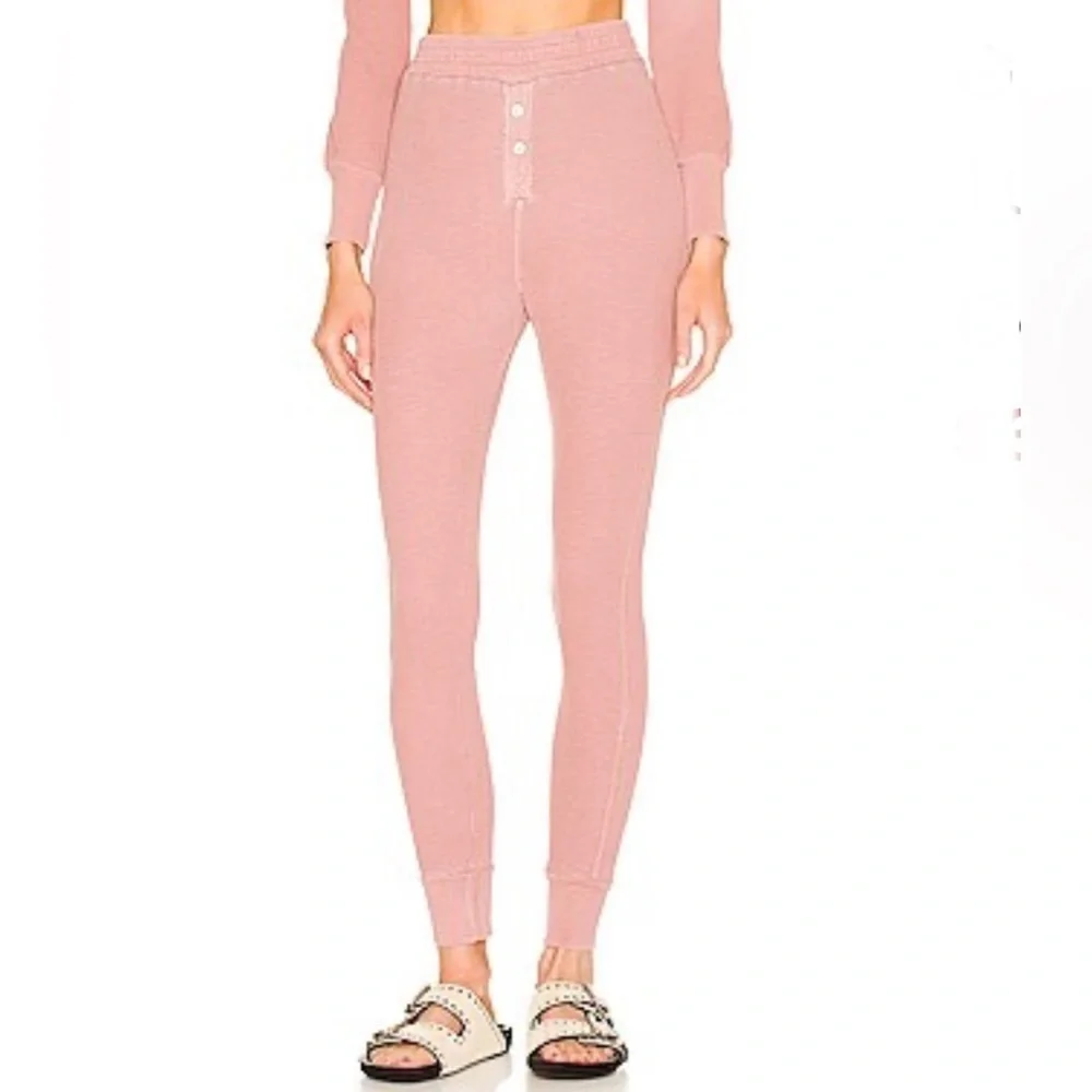 Tularosa Green The Vista Henley‎ Top & Legging in Rose Pink Size Extra Small